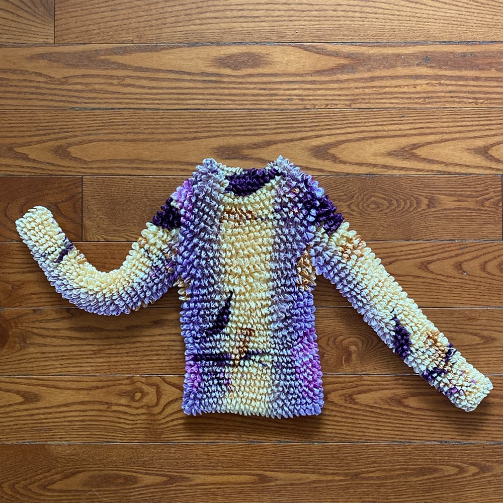 Y2K popcorn/bubble shirt one size pink purple yellow.